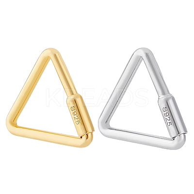 2Pcs 2 Colors 925 Sterling 2Pcs 2 Colors 925 Sterling Silver Locking Carabiner STER-GA0001-04A-1