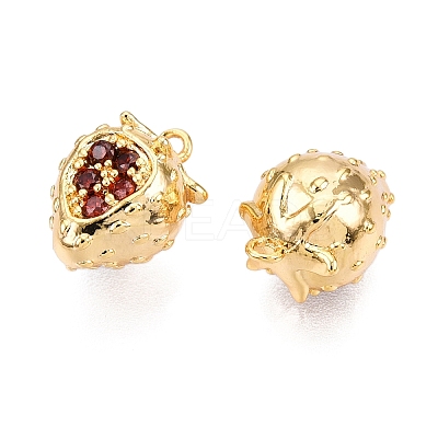 Brass Micro Pave Clear Cubic Zirconia Charms KK-T073-28G-1