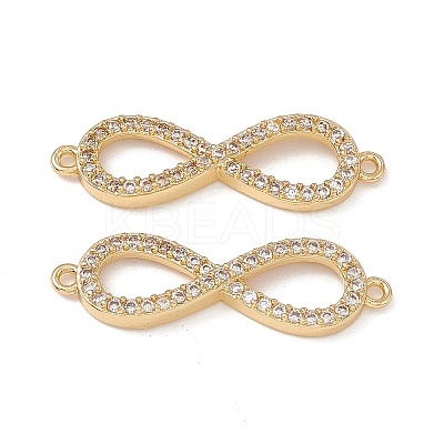 Brass Micro Pave Clear Cubic Zirconia Connector Charms KK-E068-VB386-1