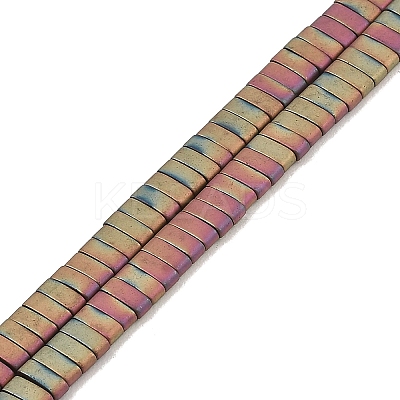 Electroplated Frosted Non-magnetic Synthetic Hematite Beads Strands G-G089-A01-07-1