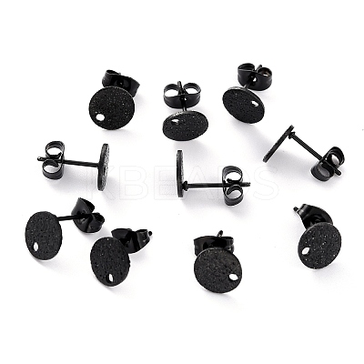 304 Stainless Steel Stud Earring Findings Ion Plating(IP) STAS-O144-01A-B-1