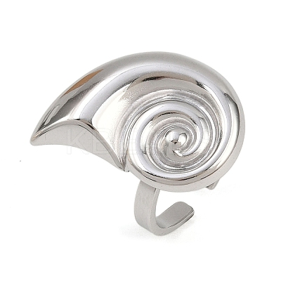 Adjustable 304 Stainless Steel Cuff Rings for Women RJEW-B135-03P-1