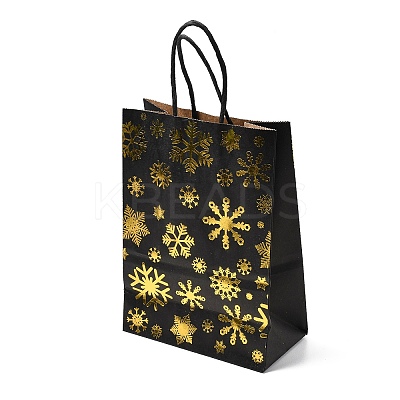 Christmas Theme Printed Paper Tote Bags with Handles ABAG-B008-01-1