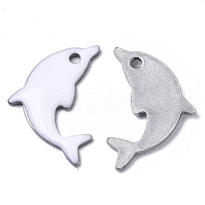 201 Stainless Steel Enamel Pendants STAS-N088-16L-1