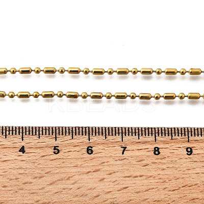 2MM 201 Stainless Steel Column Ball Chain Necklaces NJEW-C097-01G-1