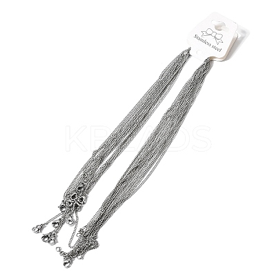 12Pcs 2MM 304 Stainless Steel Twisted Chain Necklaces for Men Women NJEW-H093-17P-03-1