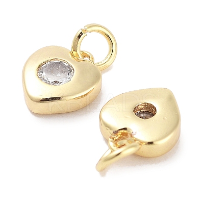 Brass Micro Pave Cubic Zirconia Charms KK-C051-07G-03-1