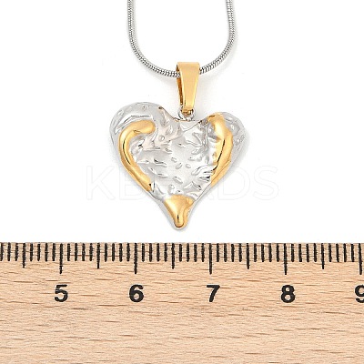 304 Stainless Steel Two Tone Pendant Necklaces for Women NJEW-S445-01F-GP-1
