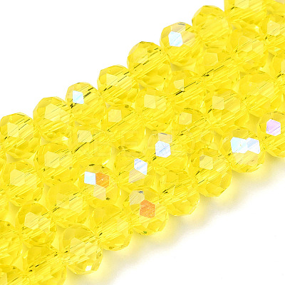 Electroplate Glass Beads Strands EGLA-A034-T4mm-L28-1