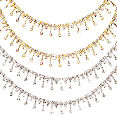 2 Yard 2 Style Glass Rhinestone Cup Chains FIND-PH0017-01-1