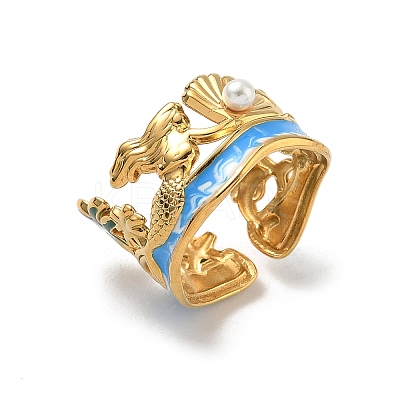 304 Stainless Steel Open Cuff Rings LS-RJEW-A086-04G-1