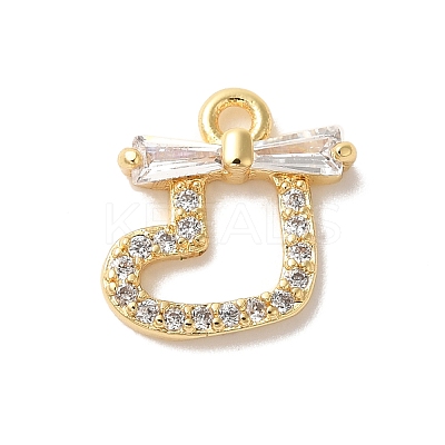 Christmas Theme Brass Micro Pave Cubic Zirconia Charms  KK-P278-02A-G-1