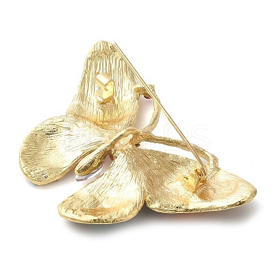 Butterfly Pave Colorful Rhinestone Brooch LS-JEWB-G034-05G-1