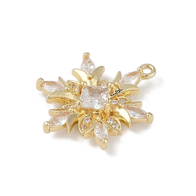 Christmas Theme Brass Micro Pave Cubic Zirconia Pendants KK-Z065-01-02G-1