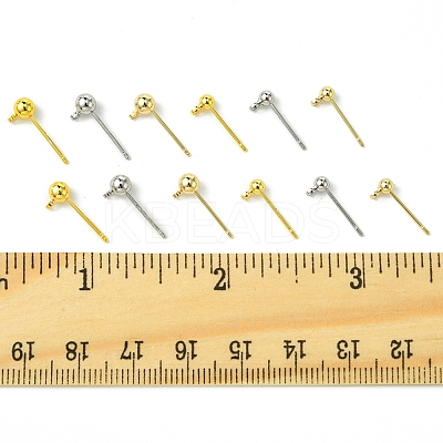24Pcs 6 Sstyles Rack Plating Brass Stud Earring Settings KK-FS0001-41-1