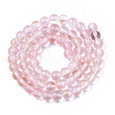 Transparent Spray Painted Glass Bead Strands GLAA-N035-03B-B06-1