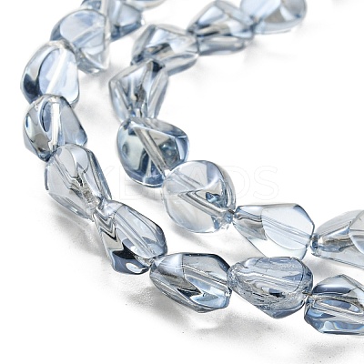 Pearl Luster Plated Electroplate Transparent Glass Beads Strands EGLA-G037-04A-PL02-1