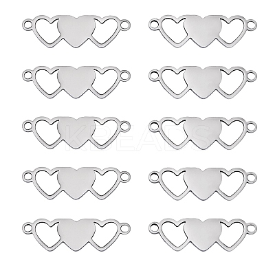 10Pcs Stainless Steel Connector Charms STAS-SZ0003-17C-1