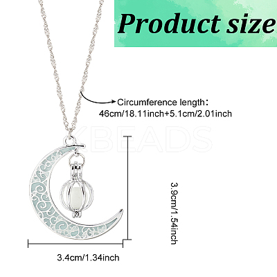 3Pcs 3 Colors Platinum Plated Alloy Crescent Moon Pendant Necklaces Set NJEW-AN0001-31-1