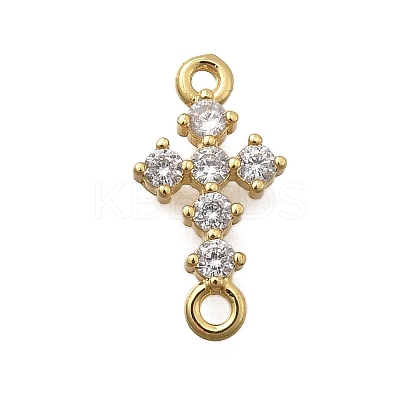 Brass Pave Clear Cubic Zirconia Cross Links KK-D431-011G-1