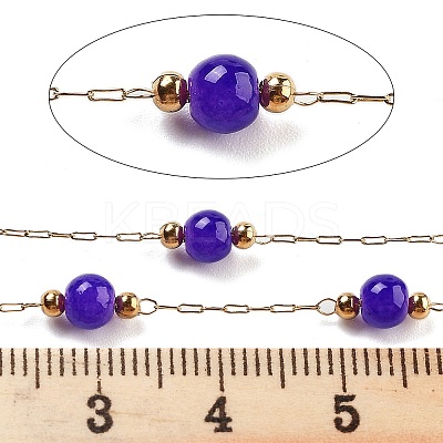 Handmade Round Dyed Natural Malaysia Jade Beaded Chains CHS-P019-08G-H-1