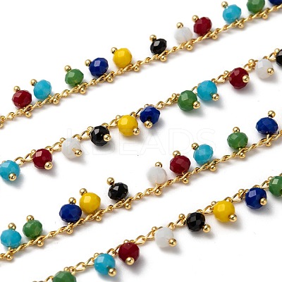 3.28 Feet Handmade Glass Beaded Chains X-AJEW-P061-A03-1