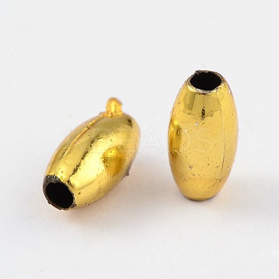 Plating Plastic Acrylic Rice Beads PACR-L004-03G-1