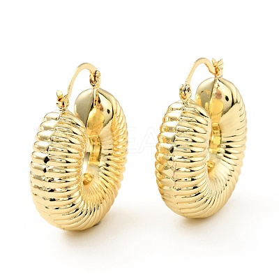 Brass Croissant Chunky Hoop Earrings for Women KK-D080-16G-01-1