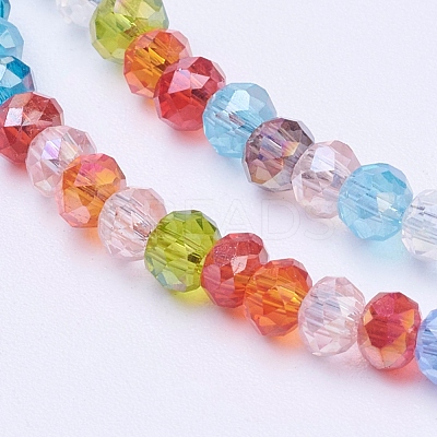 Mixed Electroplate Glass Faceted Rondelle Bead Strands X-EGLA-J047-3x2mm-46-1