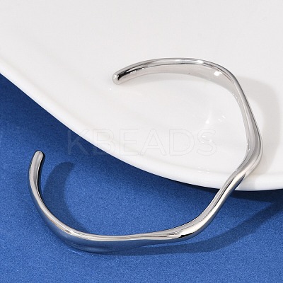 304 Stainless Steel Open Cuff Bangles for Women BJEW-R019-03P-01-1