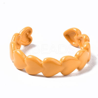 Spray Painted Brass Cuff Rings RJEW-S044-143-1