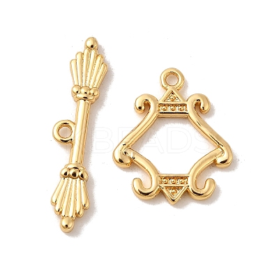Brass Toggle Clasps KK-P340-51G-1
