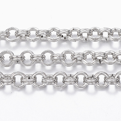 Tarnish Resistant 304 Stainless Steel Double Seperated Round Rolo Chains STAS-H014-01-10M-1