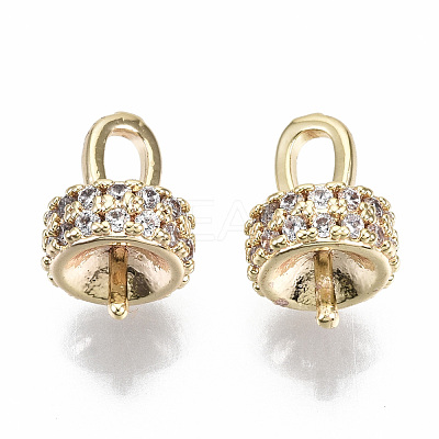 Brass Micro Pave Cubic Zirconia Peg Bails Pendants KK-N231-166-NF-1
