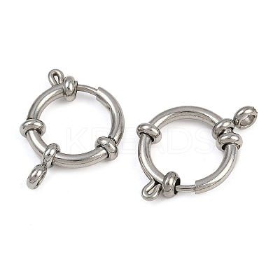 304 Stainless Steel Spring Ring Clasps STAS-B095-02P-04-1