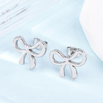 304 Stainless Steel Stud Earrings for Women LS-EJEW-K306-17P-1