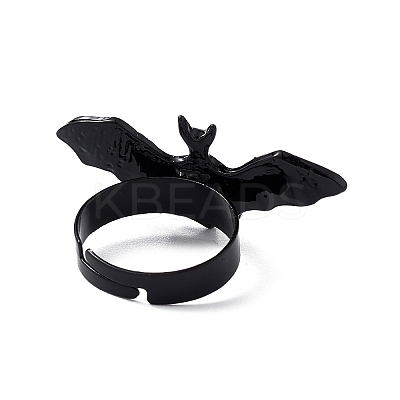 Halloween Themed Alloy Bat Adjustable Ring for Woman LS-RJEW-L105-01-1
