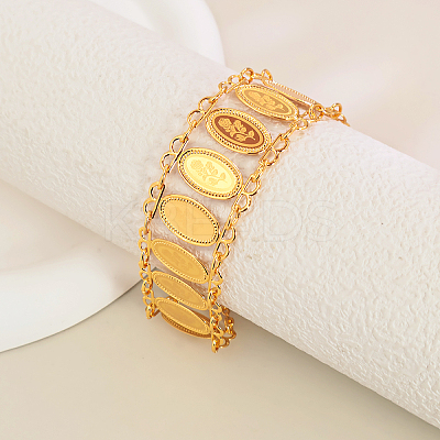 Brass Link Chain Bracelets for Women KS2750-2-1