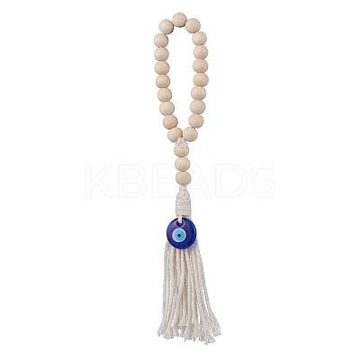 Handmade Lampwork Turkish Blue Evil Eye Pendant Decorations HJEW-JM02285-02-1