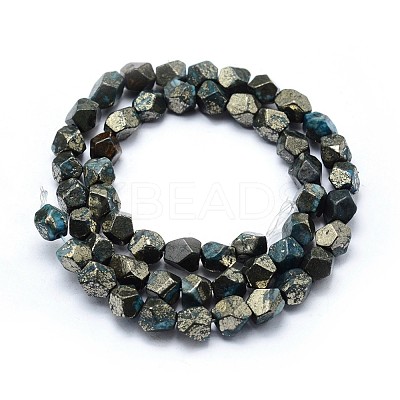 Dyed Natural Pyrite Beads Strands G-F582-D05-1