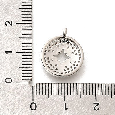 Brass Micro Pave Clear Cubic Zirconia Pendants KK-L225-020P-1