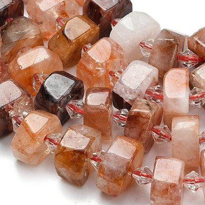 Natural Ferruginous Quartz Beads Strands G-L642-H12-7x14mm-1