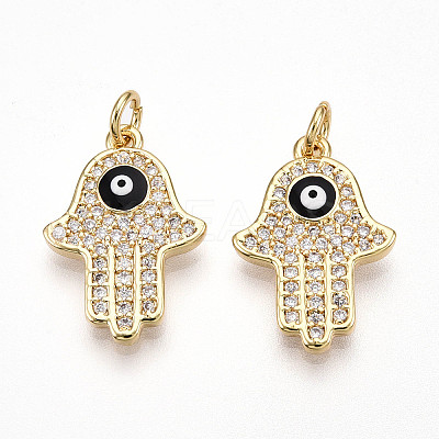 Brass Micro Pave Cubic Zirconia Pendants KK-T070-70-1