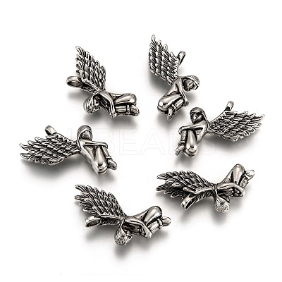304 Stainless Steel Angel Pendants LS-STAS-M202-02AS-1