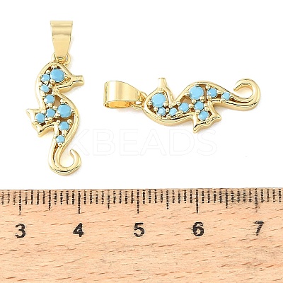 Brass Micro Pave Sky Blue Cubic Zirconia Pendants CU-CBA6938-05G-05-1