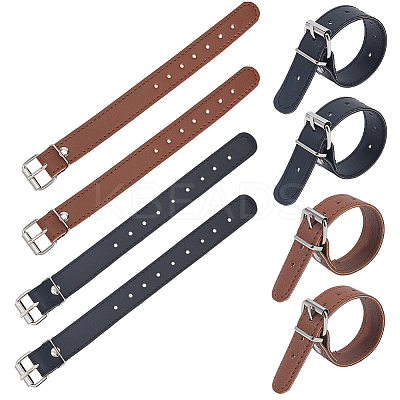 4 Pairs 2 Colors Imitation Leather Bicycle Basket Belt AJEW-CL0001-31-1