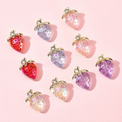 10Pcs 5 Styles Transparent Acrylic Pendants MACR-FS0002-09-1