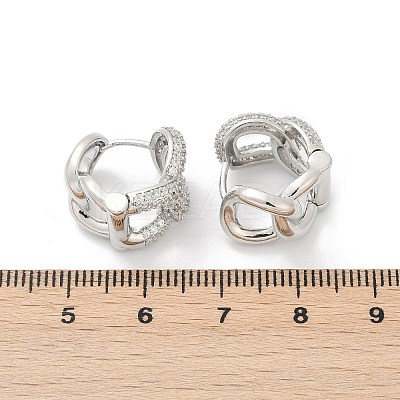 Brass Clear Cubic Zirconia Dangle Earrings EJEW-Q016-04P-1
