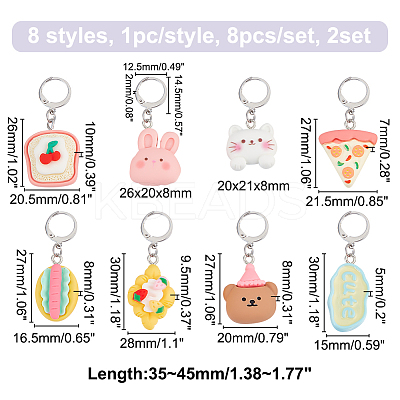 Opaque Resin Pendant Stitch Markers HJEW-AB00293-1