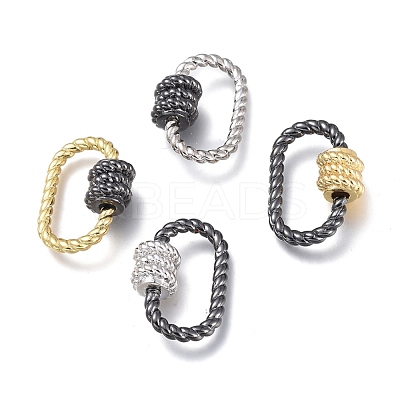 Brass Screw Carabiner Lock Charms KK-Q764-01-1